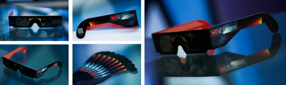 Collage de gafas para el eclipse