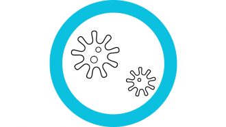 icono línea negra virus