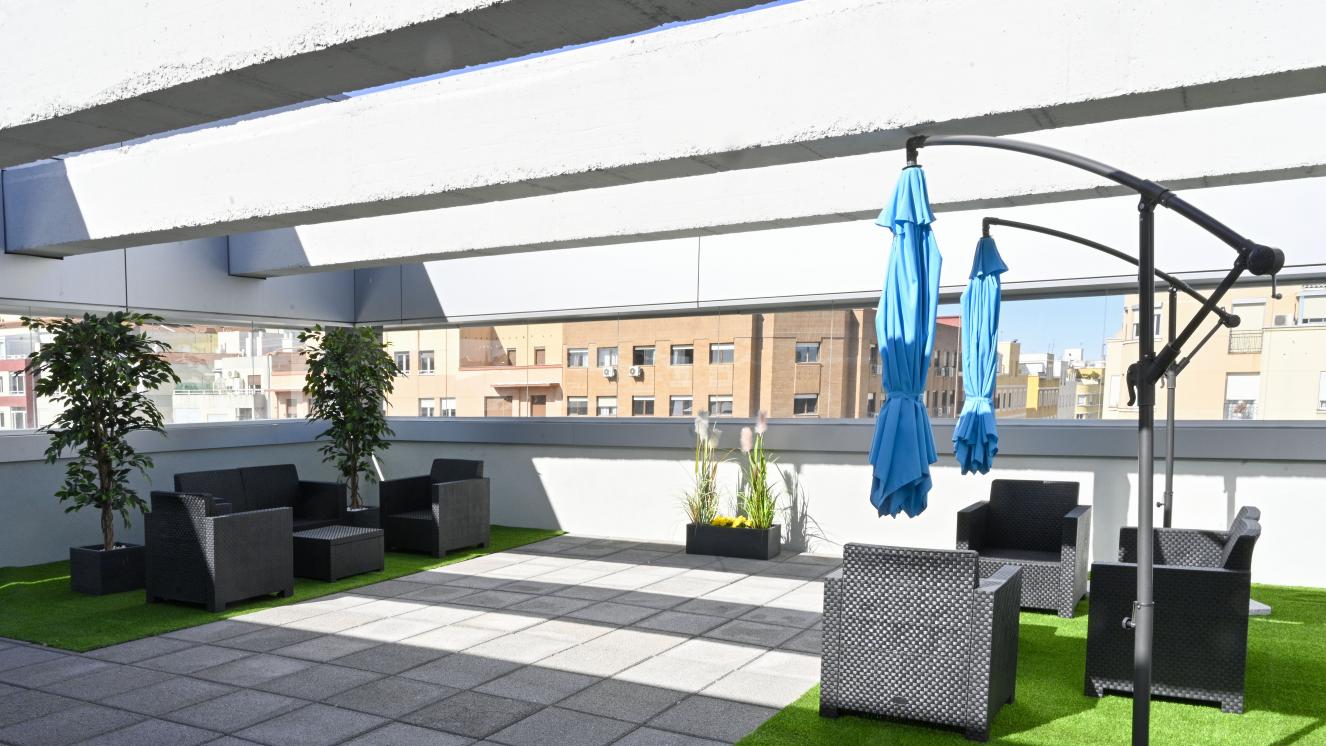 Terraza terapeútica en el Hospital Oncológico