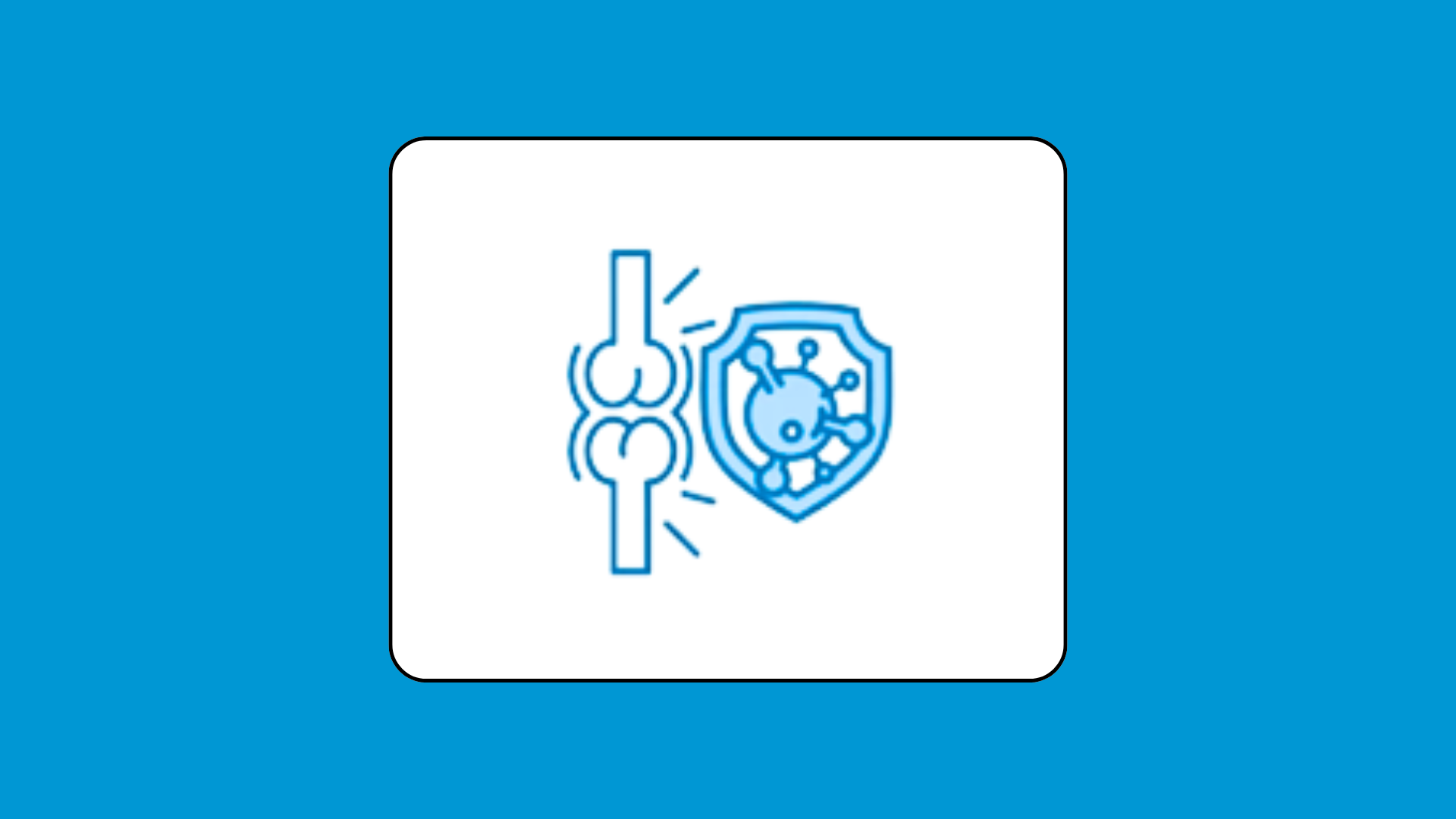 Icono de reumatología de articulación y enfermedad autoinmune de color azul