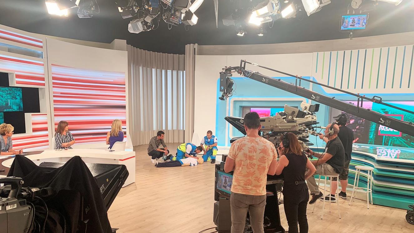 Demostración en plató de televisión