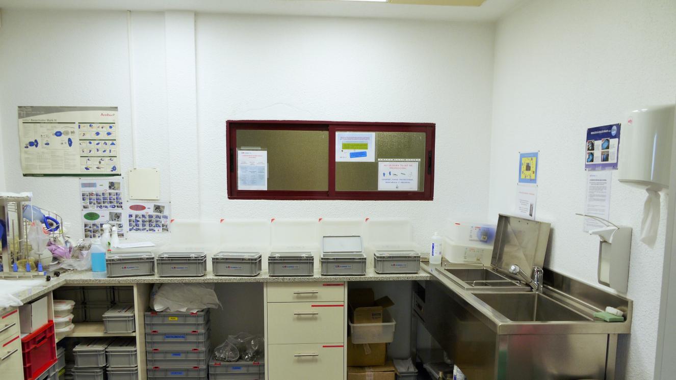 Zona de sucio de la Unidad Central de Esterilización