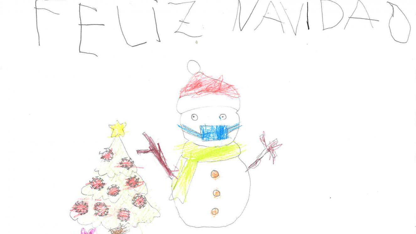 Dibujo realizado por Diego Muñoz en la Categoría Navidad ( De 2 a 5 años)