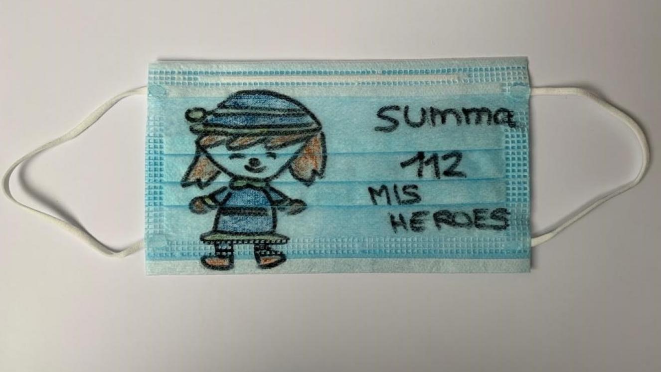 Dibujo realizado por Daniel García en la Categoría Héroes del COVID ( De 6 a 9 años)