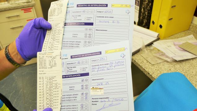 Registro manual junto con los controles del proceso