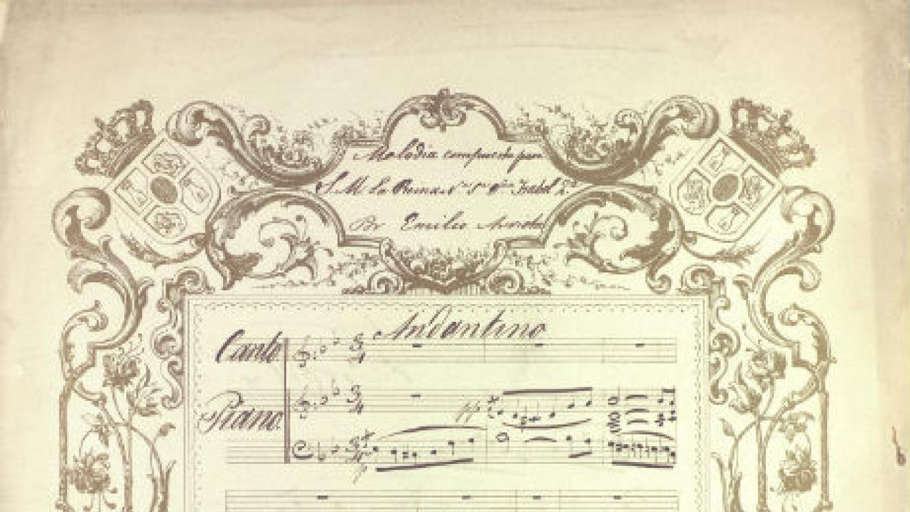 Partitura dedicada a la reina