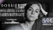 Imagen Carmen Gaite con rótulos dossier revista Barcarola