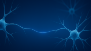 Imagen de neuronas conectadas sobre un fondo azul