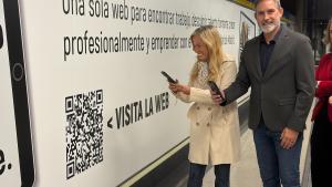 La consejera Rocío Albert durante la presentación de la campaña informativa de los servicios de empleo en Metro