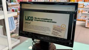 Imagen de una pantalla de ordenador donde se muestra la imagen del registro digital de estupefacientes de oficinas de farmacia 