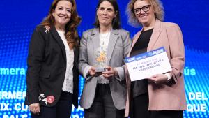 La consejera Fátima Matute durante la clausura de la Jornada organizada por la Gerencia de Cuidados de la Administración regional y Colegio Oficial de Enfermería de Madrid