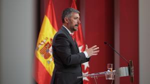 El portavoz del Gobierno regional Miguel Ángel García en rueda de prensa