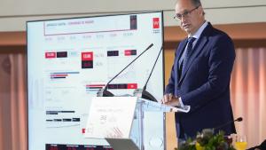 El consejero Miguel López-Valverde durante el desayuno de Executive Forum