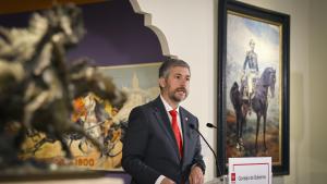 El portavoz del Gobierno regional Miguel Ángel García en rueda de prensa