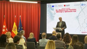El consejero Miguel López-Valverde durante la inauguración de la Jornada organizada por el medio digital New Medical Economics