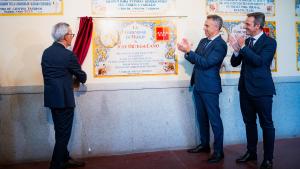 El consejero Carlos Novillo durante el homenaje a la trayectoria del diestro José Ortega Cano en la Plaza de Las Ventas
