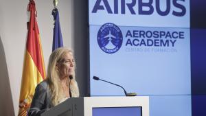 La consejera Albert en la presentación de la Aerospace Academy de Airbus