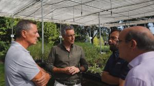 La Comunidad de Madrid triplicará la producción de plantas forestales autóctonas para restaurar las zonas afectadas por los incendios de la Sierra Oeste El consejero Carlos Novillo en el vivero del IMIDRA
