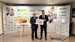 El consejero Mariano de Paco Serrano durante la presentación del cupón conmemorativo de la ONCE dedicado al Gran Premio de España de Fórmula 1