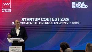 El consejero López-Valverde en la clausura de la cuarta edición del Merge Madrid Startup Contest 2026