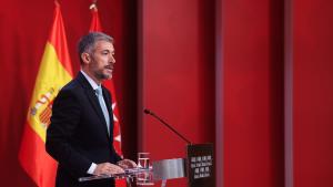 El portavoz Miguel Ángel García, durante la rueda de prensa tras la reunión del Consejo de Gobierno