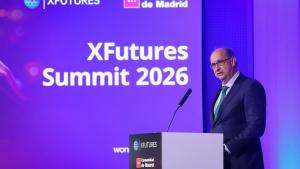 El consejero Miguel López-Valverde durante el encuentro tecnológigo internacional XFuture Summit 2026 en Madrid Tech Week