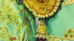 Detalle de una obra del pintor "Jano"