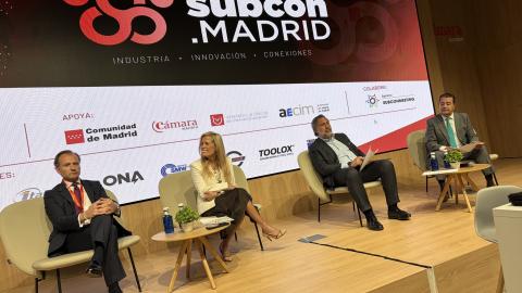 La consejera Rocío Albert durante el foro empresarial organizado por el grupo Metalia dedicado a la subcontratación industrial