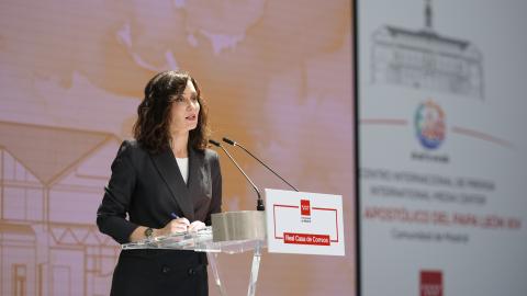 La presidenta en rueda de prensa para presentar el balance de la visita del Papa León XIV