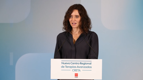 La presidenta Isabel Díaz Ayuso durante la presentación del nuevo Centro Regional de Terapias Avanzadas