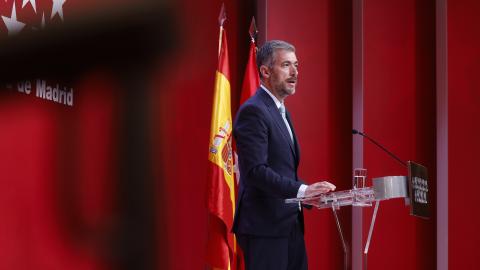 El portavoz Miguel Ángel García, tras la reunión del Consejo de Gobierno