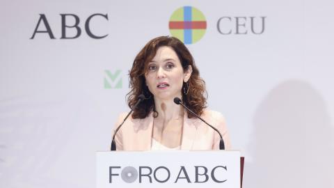 La presidenta durante su intervención en el foro ABC