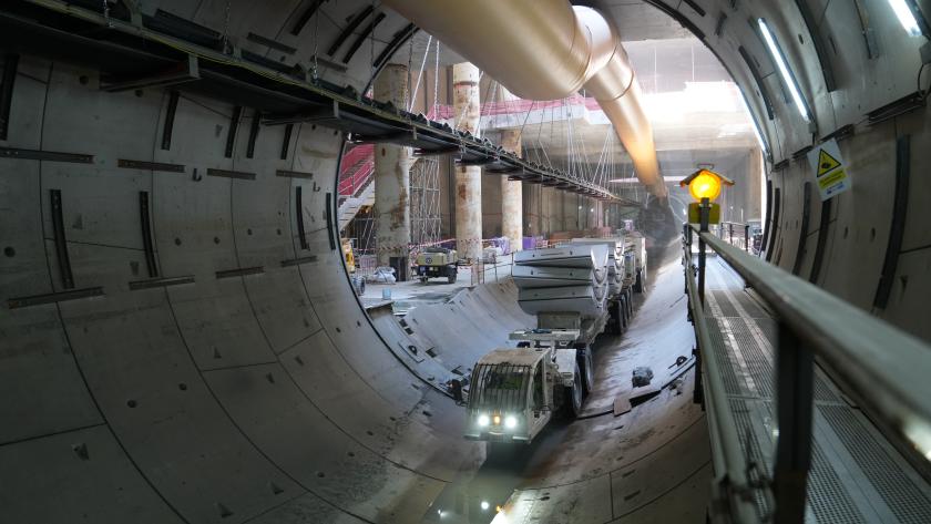 trabajo de la tuneladora Mayrit en la línea 11 de Metro
