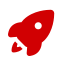cohete icono rojo