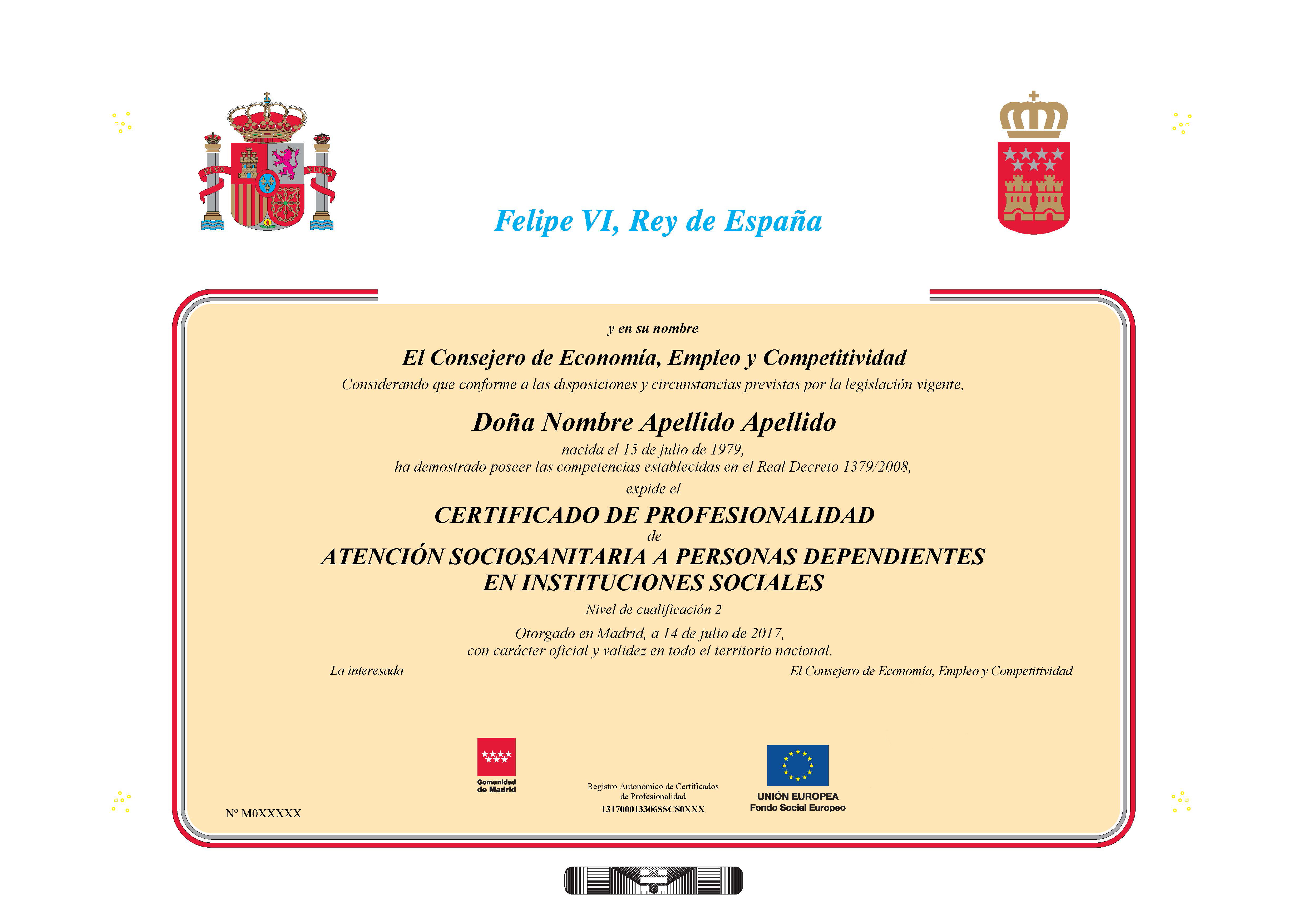 certificado de profesionalidad