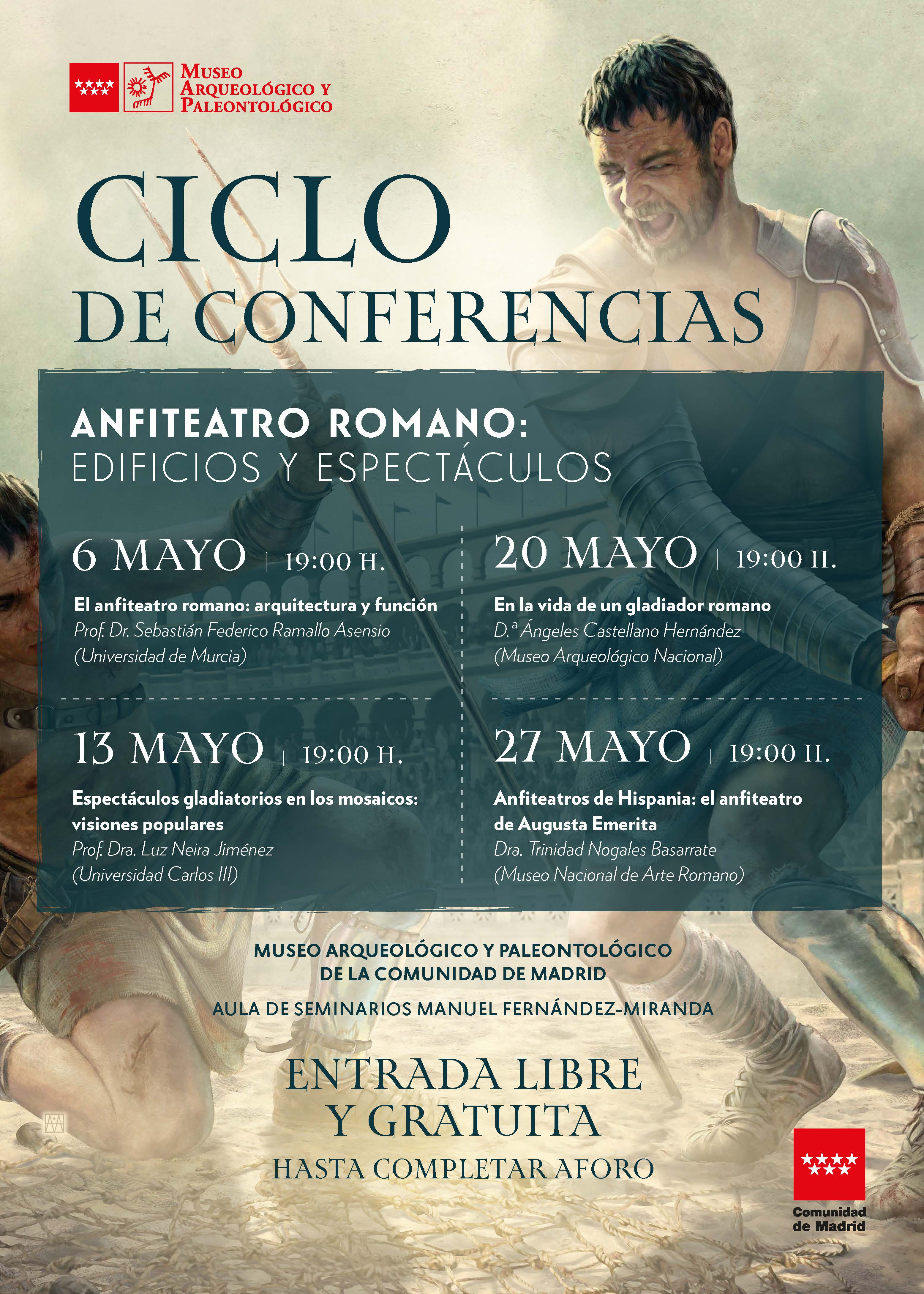 Cartel ciclo de conferencias Anfiteatro romano