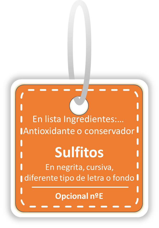 Ejemplo de una etiqueta de un alimento con sulfitos