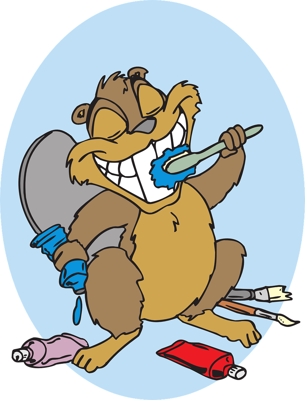 Dibujo de Ardilla Cepillándose los dientes 