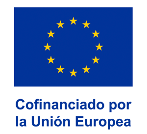 Emblema de la Unión Europea junto a la declaración "Cofinanciado por la Unión Europea"