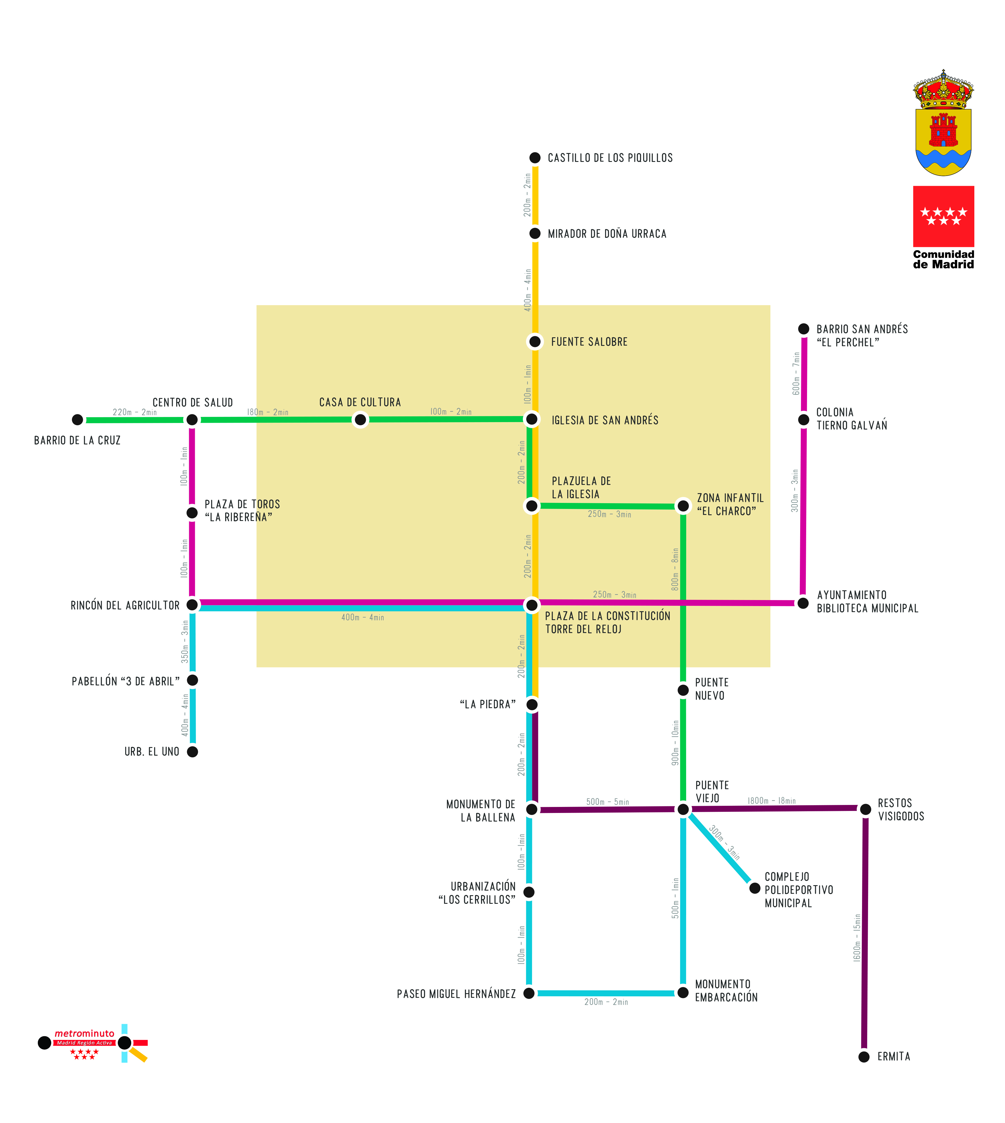 Mapa Metrominuto Fuentidueña de Tajo