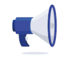 Ilustración de un megáfono azul