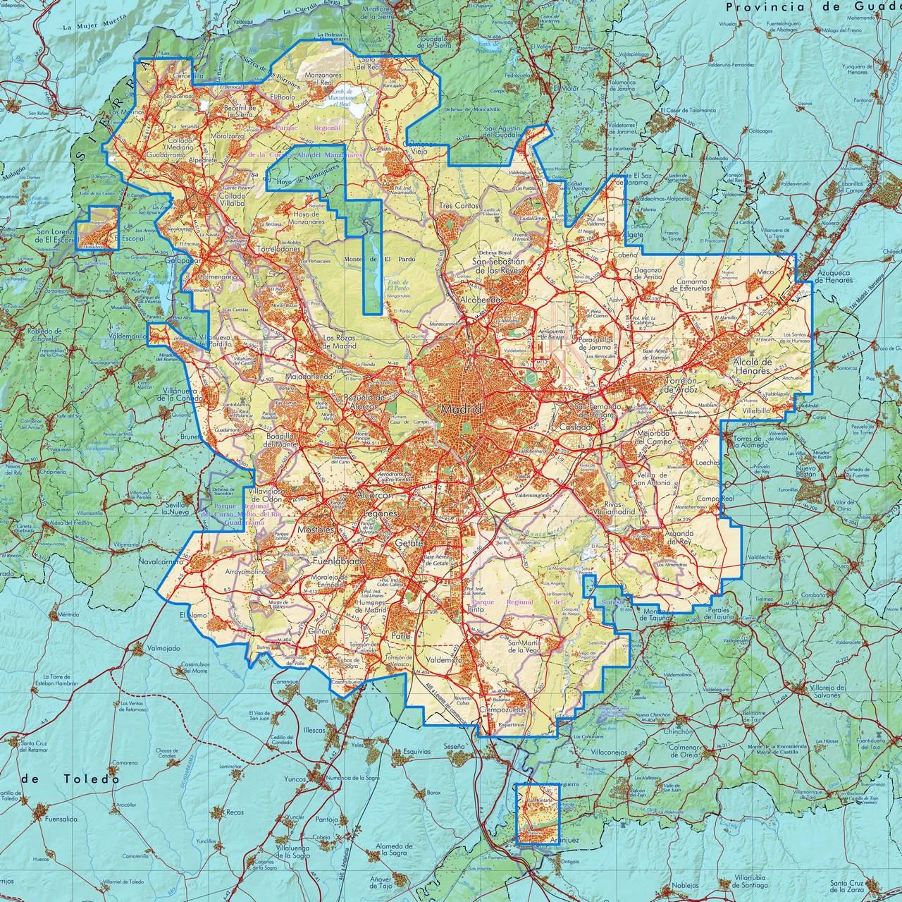 Cartografía topográfica y temática Comunidad de Madrid