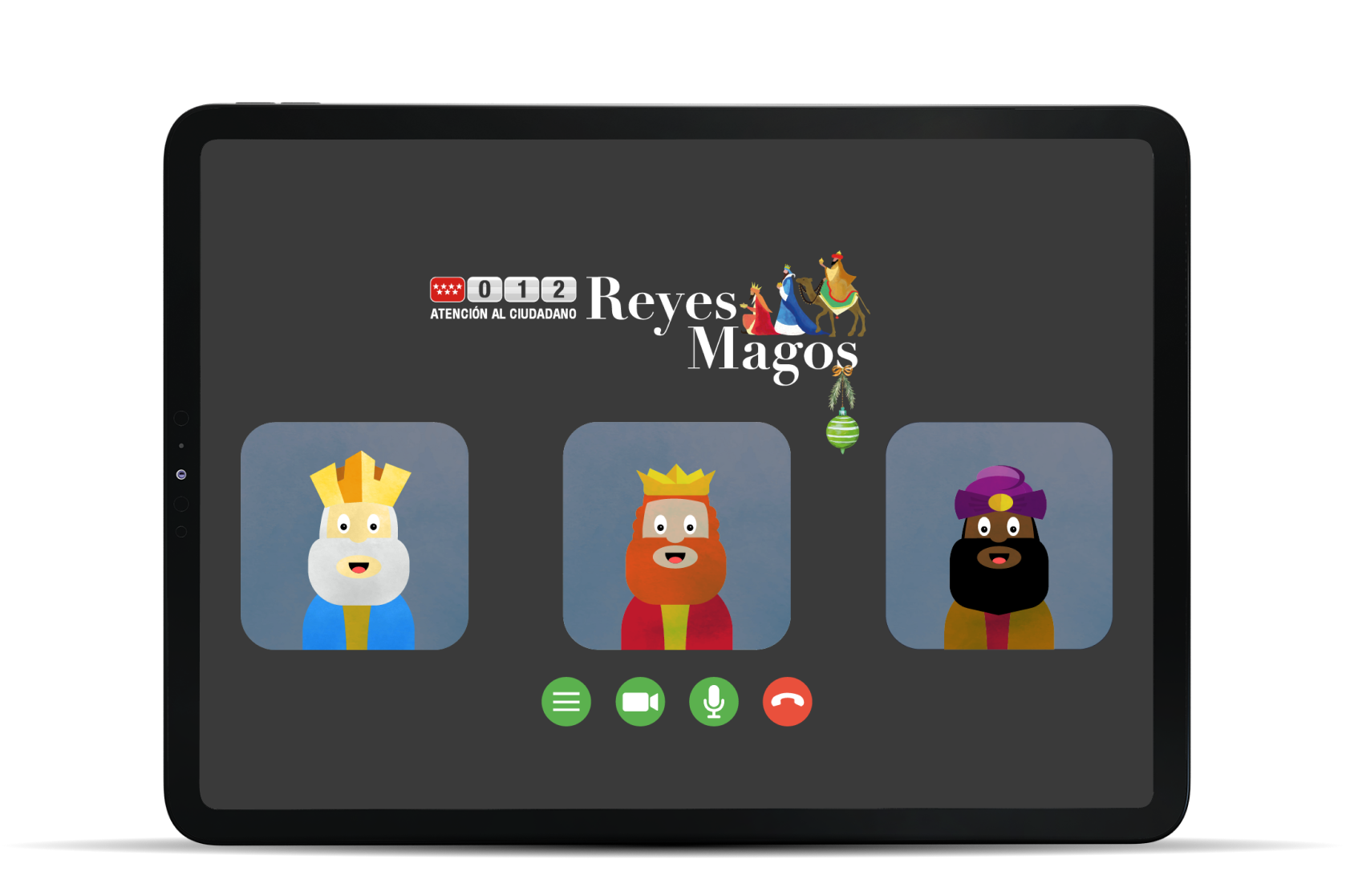 Una tablet con la videollamada a los reyes magos