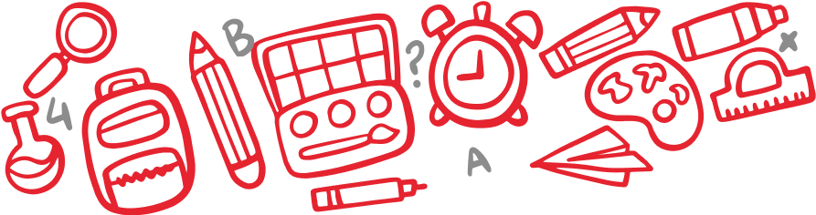 Imagen que muestra diferentes elementos escolares