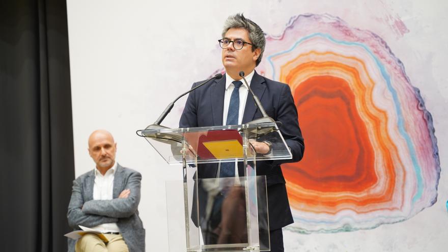 El viceconsejero durante la presentación