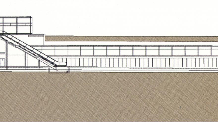 Sección longitudinal. Estación Avenida de Europa