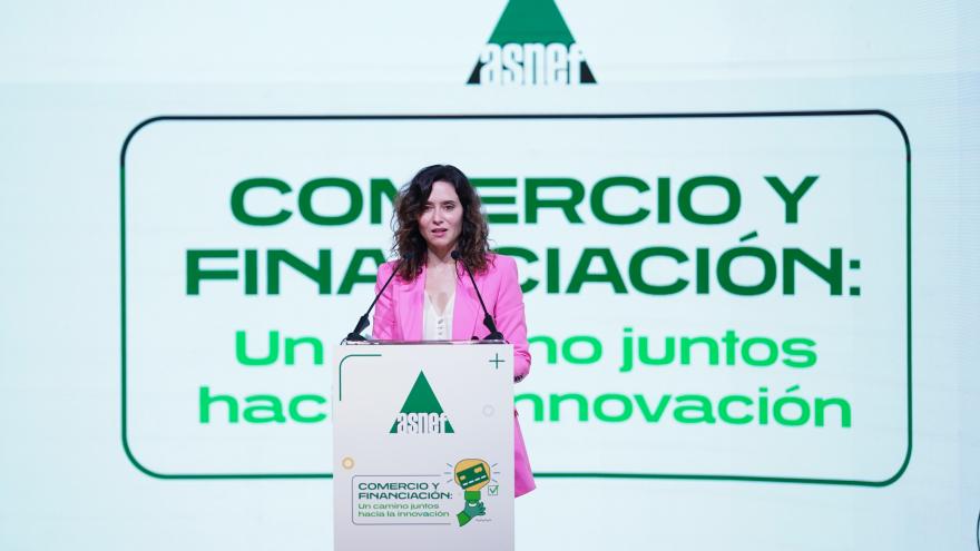 Díaz Ayuso: “Madrid es una economía libre que huye del control político a través de la subvención y el desincentivo” La presidenta durante su intervención