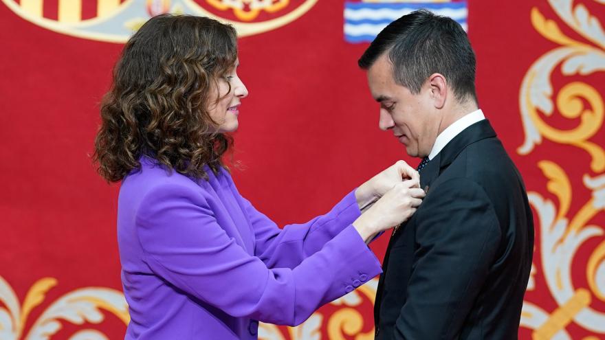 La presidenta con el presidente electo de Ecuador en la Real Casa de Correos
