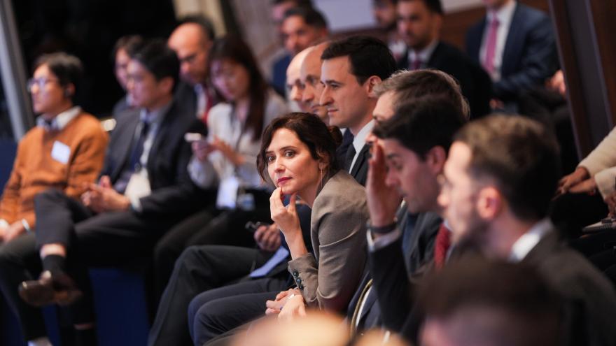 La presidenta durante el encuentro con empresarios