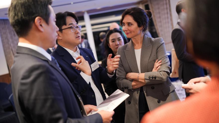 La presidenta durante el encuentro con empresarios